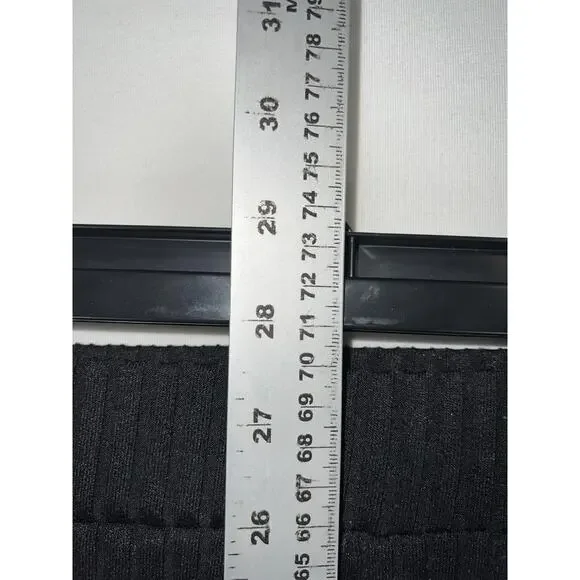 Shein Skirt Womens Medium Black Ribbed Knit Stretch Pull On Midi Pencil - Picture 6 of 6